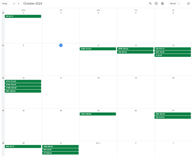 My Dividend Calendar